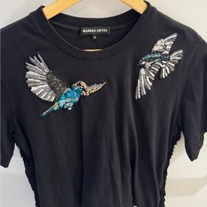 Markus Lupfer designer t shirt with embellishments, size M